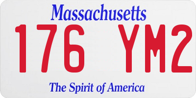 MA license plate 176YM2