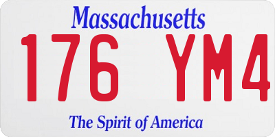 MA license plate 176YM4