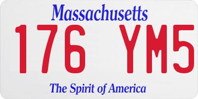 MA license plate 176YM5