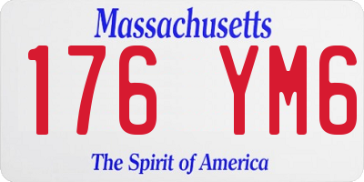 MA license plate 176YM6