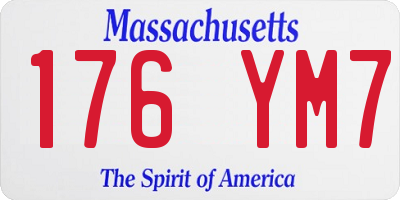 MA license plate 176YM7