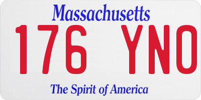 MA license plate 176YN0