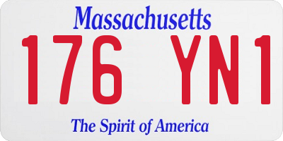 MA license plate 176YN1