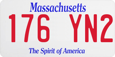 MA license plate 176YN2