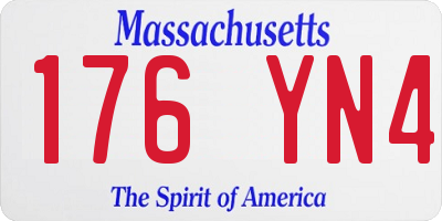 MA license plate 176YN4