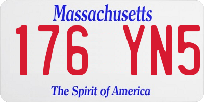 MA license plate 176YN5
