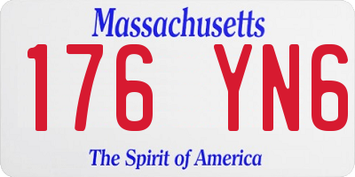 MA license plate 176YN6