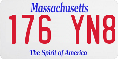 MA license plate 176YN8