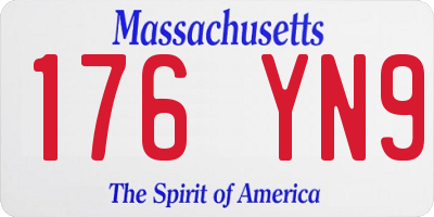 MA license plate 176YN9