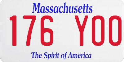 MA license plate 176YO0