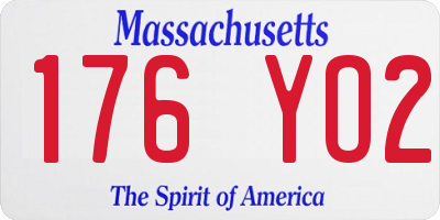MA license plate 176YO2
