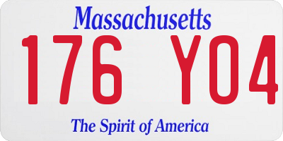 MA license plate 176YO4