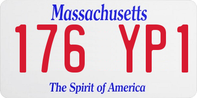 MA license plate 176YP1