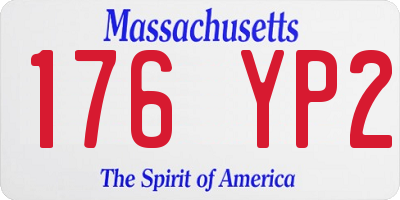 MA license plate 176YP2