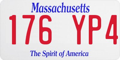 MA license plate 176YP4