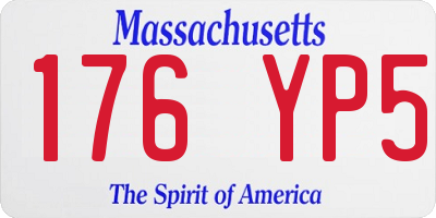 MA license plate 176YP5