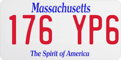 MA license plate 176YP6