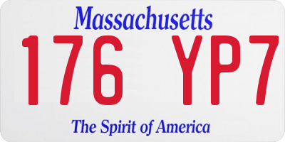 MA license plate 176YP7