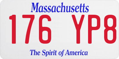MA license plate 176YP8