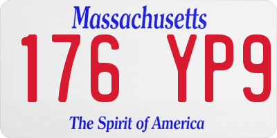 MA license plate 176YP9