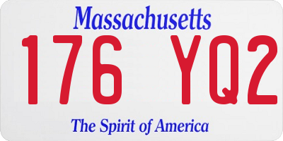 MA license plate 176YQ2