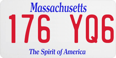 MA license plate 176YQ6