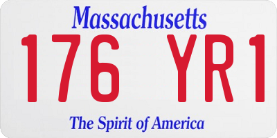 MA license plate 176YR1