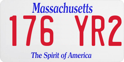 MA license plate 176YR2