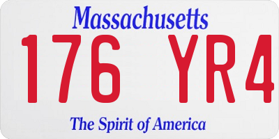MA license plate 176YR4