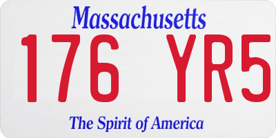 MA license plate 176YR5