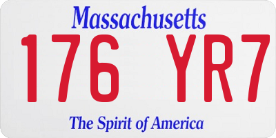 MA license plate 176YR7