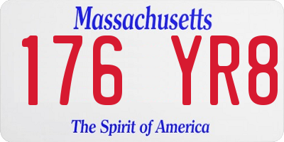 MA license plate 176YR8