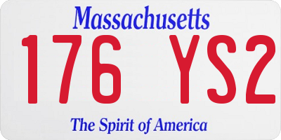 MA license plate 176YS2