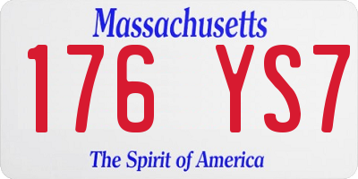 MA license plate 176YS7
