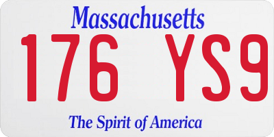 MA license plate 176YS9