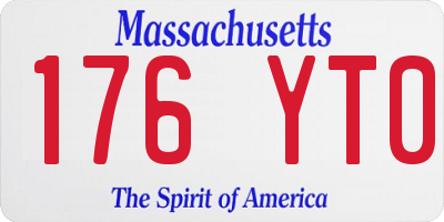 MA license plate 176YT0