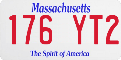 MA license plate 176YT2