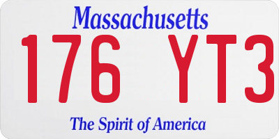 MA license plate 176YT3