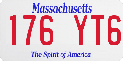 MA license plate 176YT6