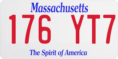 MA license plate 176YT7