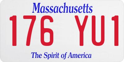 MA license plate 176YU1