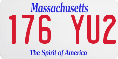 MA license plate 176YU2