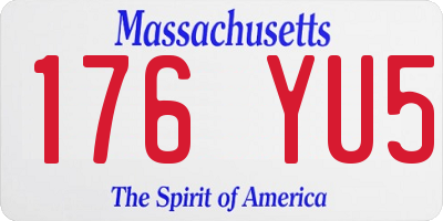 MA license plate 176YU5