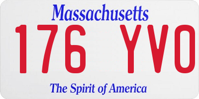 MA license plate 176YV0
