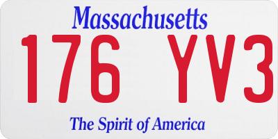 MA license plate 176YV3