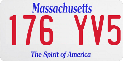 MA license plate 176YV5