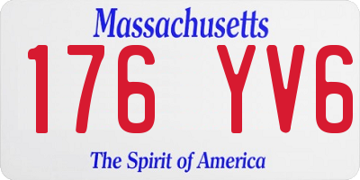 MA license plate 176YV6