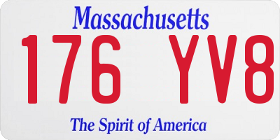 MA license plate 176YV8