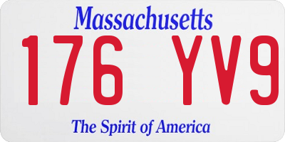 MA license plate 176YV9
