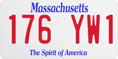 MA license plate 176YW1